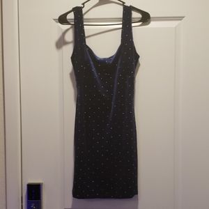 Navy blue velvet dress